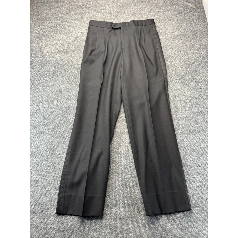 High Society Vintage Men's 2pc Tuxedo Black 42L Pleated Pants 32x31 Formal